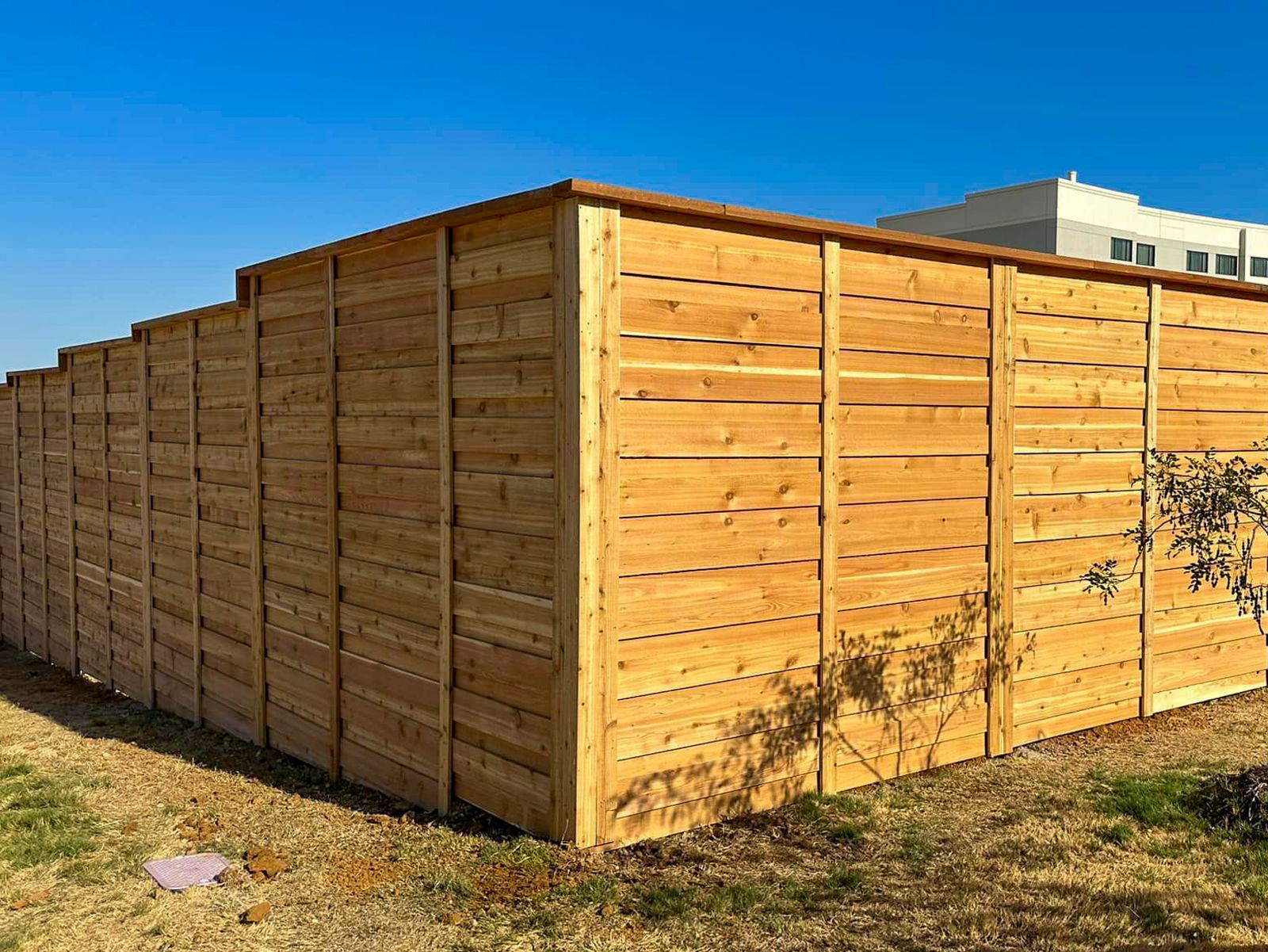 Commercial perimeter fencing and access gate in Fort Worth, TX