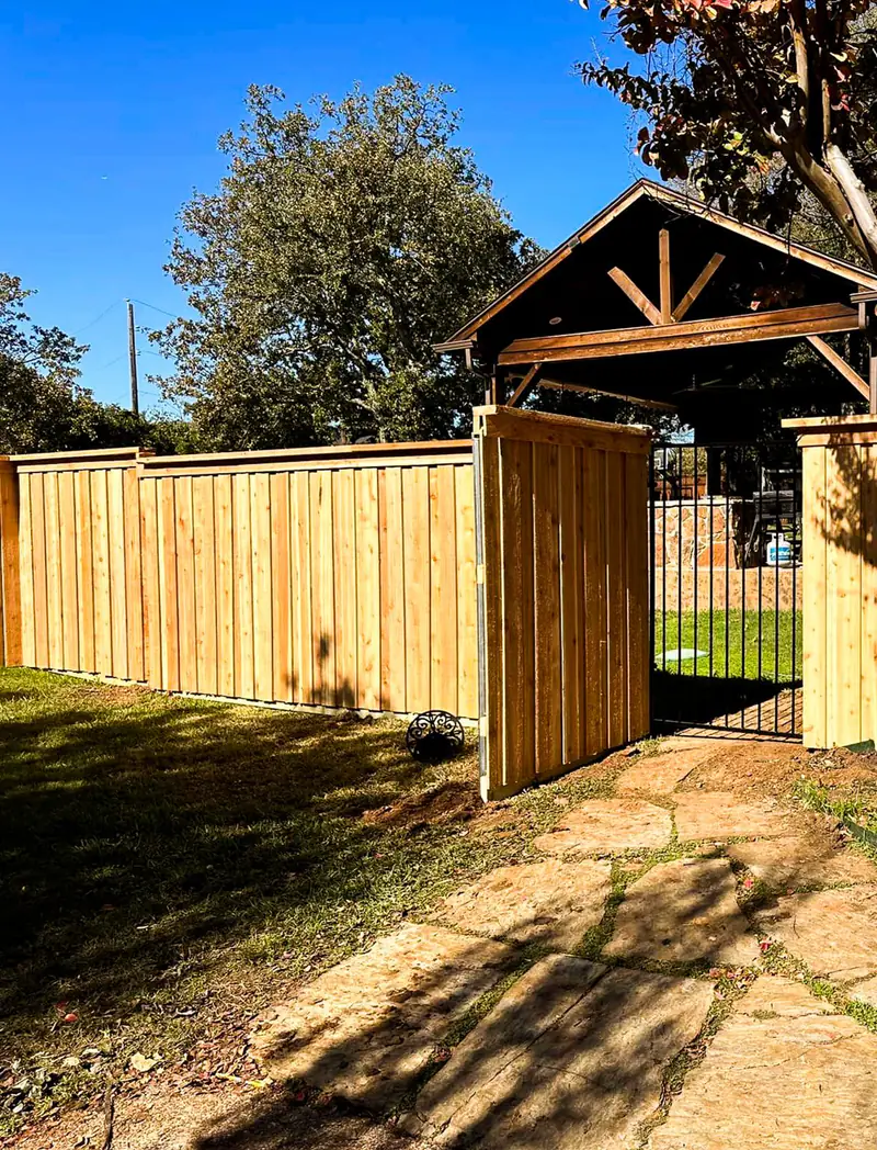Cedar fence and wood gate project in Fort Worth, TX